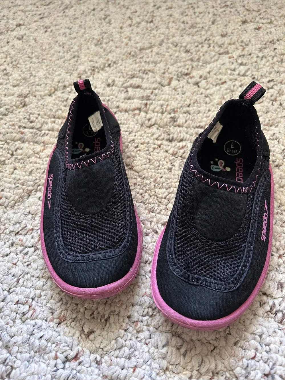 Speedo Kids Black and Pink Slip-On Water Shoes